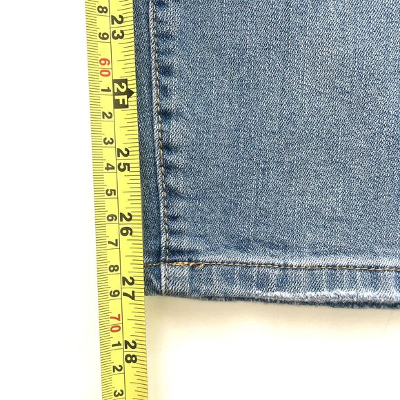 Eloquii Relaxed Jean with Overlap Waistband Light Wash Blue - Picture 12 of 14